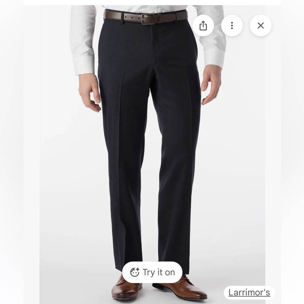 Ballin Wool Blend MENS navy Modern Flat Front Theo Slim Fit Pants